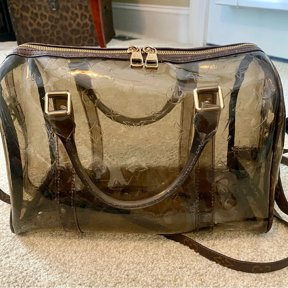 Brown clear satchel bag with Twilly - Picture 6 of 15